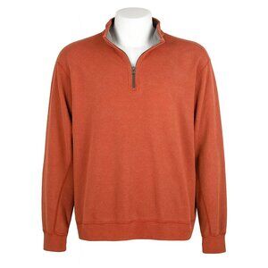 Men's Tommy Bahama Half Zip Sweatshirt, Burnt Orange, Size XXL